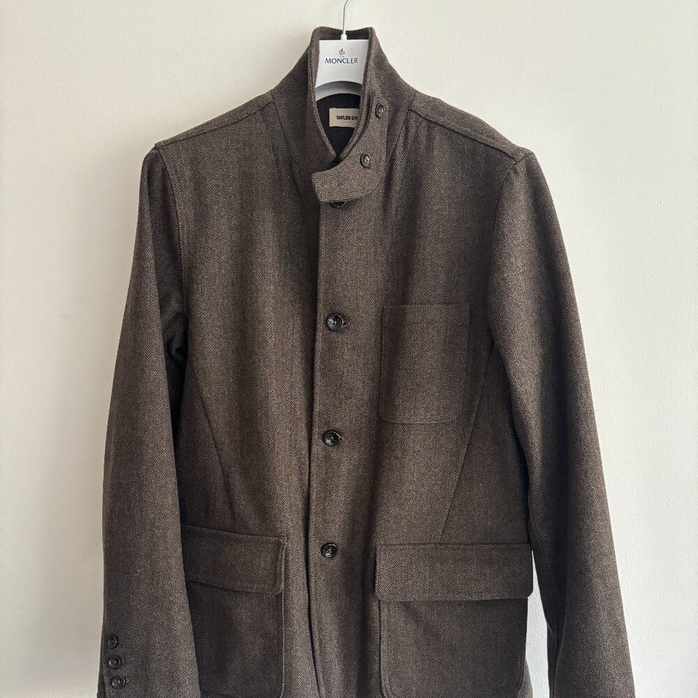 Taylor Stitch Olive Brown Wool Tweed Norfolk Hunting Jacket / Blazer -  Large